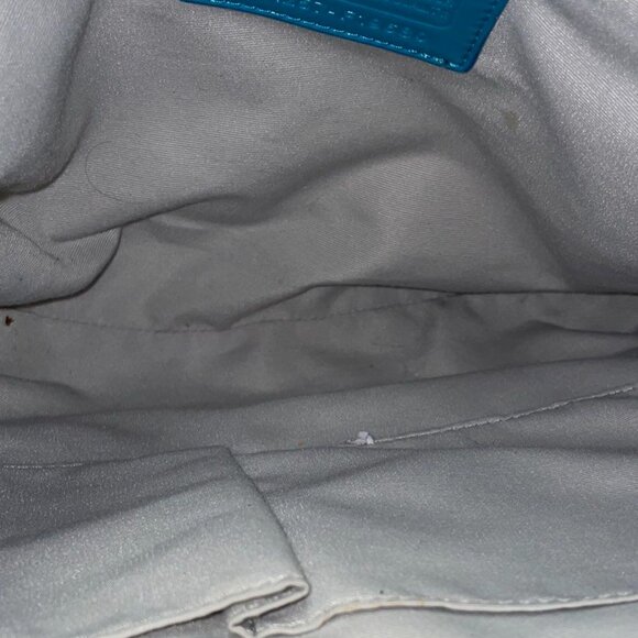 Coach Turquoise Teal Daisy Kyra Signature Large File Crossbody Bag - Picture 6 of 6